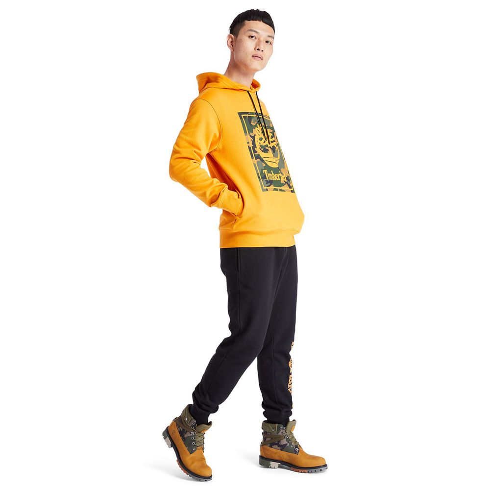 Hanorac Timberland Barbati Portocalii - Camo Tree-Logo Hoodie - Romania - LQRSTN592